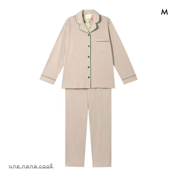 ウンナナクール 綿100％ シルケットスムースパジャマ MADE WITH LIBERTY FABRIC ルームウェア パジャマ 上下セット 長袖 une nana cool