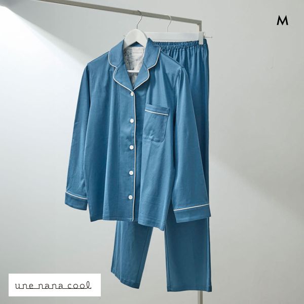 ウンナナクール 綿100％ シルケットスムースパジャマ MADE WITH LIBERTY FABRIC ルームウェア パジャマ 上下セット 長袖 une nana cool