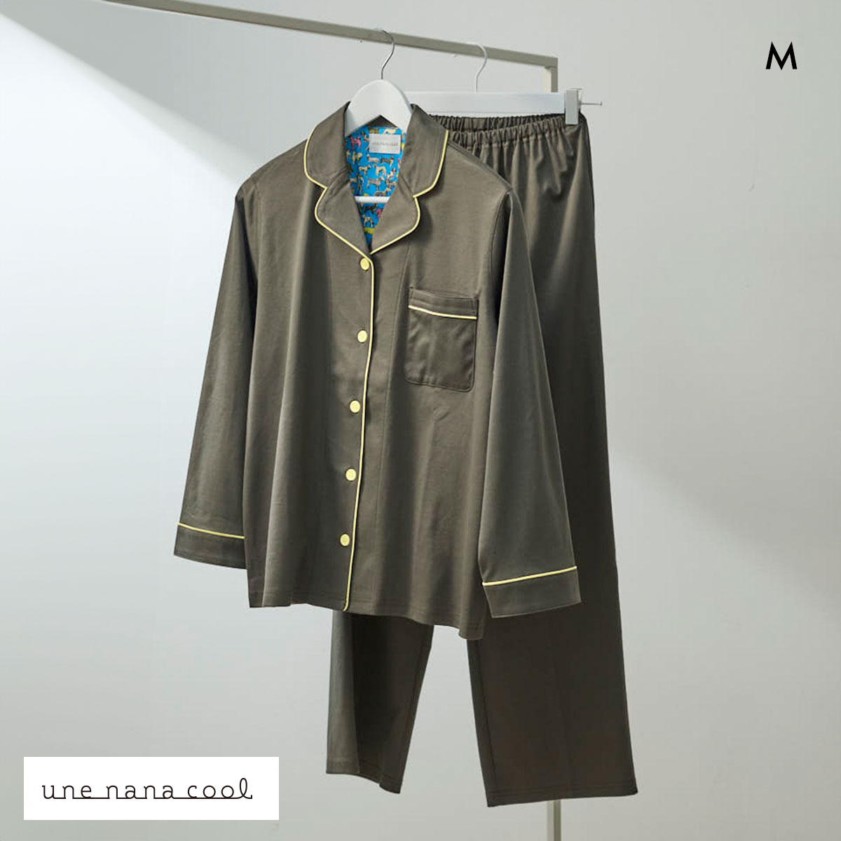 ウンナナクール パジャマ ルームウェア セット販売 美品 ウンナナクール 綿100％ シルケットスムースパジャマ MADE WITH