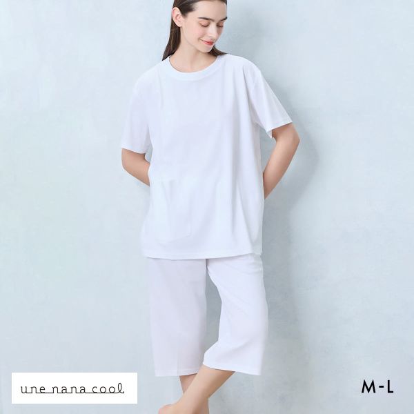 ウンナナクール 綿100％ なめらかシルケットスムース半袖パジャマ MADE WITH LIBERTY FABRIC ルームウェア une nana cool