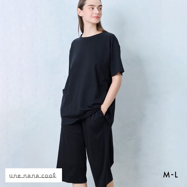 ウンナナクール 綿100％ なめらかシルケットスムース半袖パジャマ MADE WITH LIBERTY FABRIC ルームウェア une nana cool