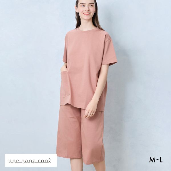 ウンナナクール 綿100％ シルケット天竺半袖パジャマ MADE WITH LIBERTY FABRIC ルームウェア パジャマ 上下セット une nana cool