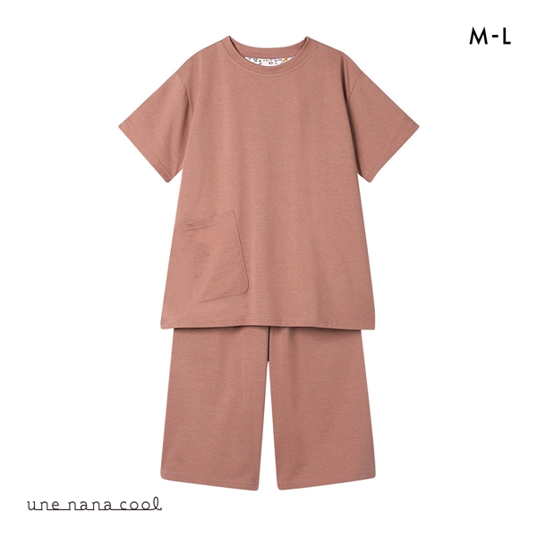 ウンナナクール 綿100％ シルケット天竺半袖パジャマ MADE WITH LIBERTY FABRIC ルームウェア パジャマ 上下セット une nana cool