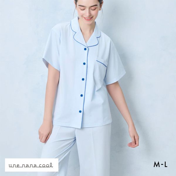 ウンナナクール 綿混 両染ジャージ 半袖 パジャマ MADE WITH LIBERTY FABRIC ルームウェア 上下セット レディース une nana cool
