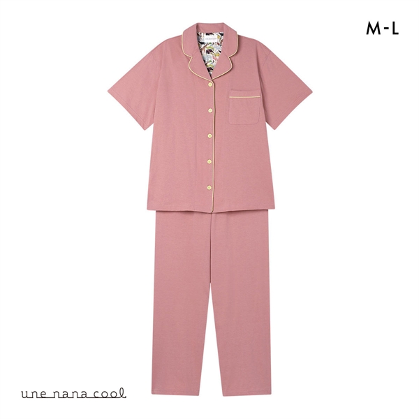 ウンナナクール 綿100％ 40ハイゲージ天竺半袖パジャマ MADE WITH LIBERTY FABRIC ルームウェア パジャマ 上下セット une nana cool