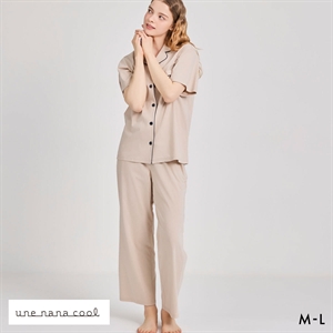 ウンナナクール 綿100％ 70/2 天竺 半袖開襟パジャマ MADE WITH LIBERTY FABRIC ルームウェア パジャマ 上下セット une nana cool