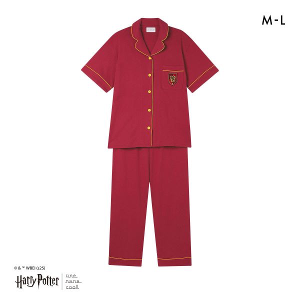 ハリー・ポッター × ウンナナクール Harry Potter 綿100% 開襟半袖パジャマ ルームウェア パジャマ 上下セット une nana cool ハリー・ポッター × ウンナナクール Harry Potter 綿100% 開襟半袖パジャマ ルームウェア パジャマ 上下セット une nana cool