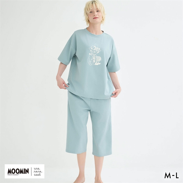 ウンナナクール MOOMIN × une nana cool 綿100％ 天竺半袖パジャマ ルームウェア パジャマ 半袖 上下セット une nana cool