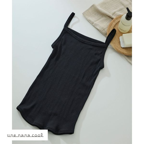 ウンナナクール une nana cool 綿100％生地使用 リブ編みコットン キャミソール インナー