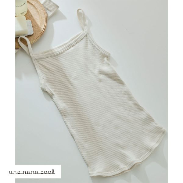 ウンナナクール une nana cool 綿100％生地使用 リブ編みコットン キャミソール インナー