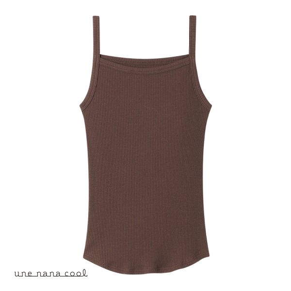 ウンナナクール une nana cool 綿100％生地使用 リブ編みコットン キャミソール インナー