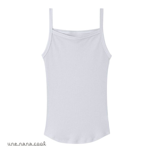 ウンナナクール une nana cool 綿100％生地使用 リブ編みコットン キャミソール インナー