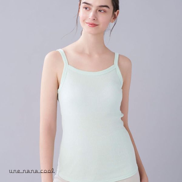 ウンナナクール une nana cool 綿100％生地使用 リブ編みコットン キャミソール インナー