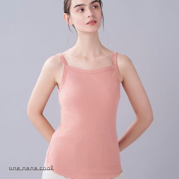 ウンナナクール une nana cool 綿100％生地使用 リブ編みコットン キャミソール インナー