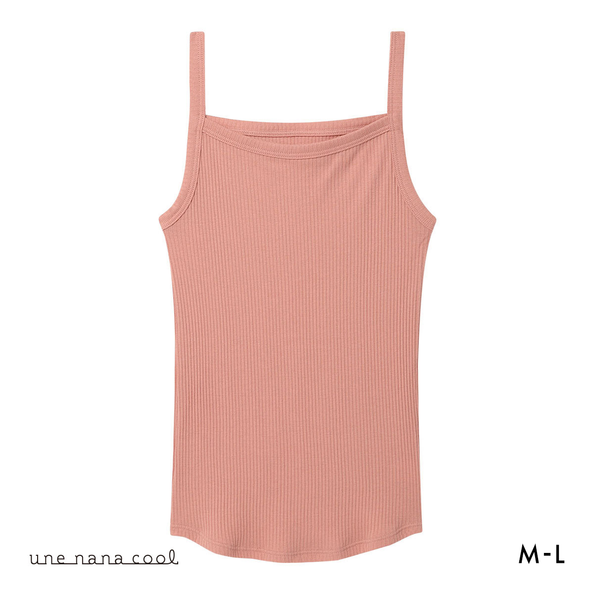 ウンナナクール une nana cool 綿100％生地使用 リブ編みコットン キャミソール インナー(OR-オレンジ-M)