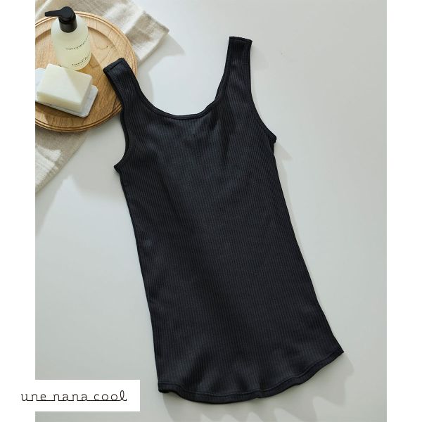 ウンナナクール une nana cool 綿100％生地使用 リブ編みコットン タンクトップ インナー