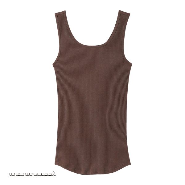 ウンナナクール une nana cool 綿100％生地使用 リブ編みコットン タンクトップ インナー