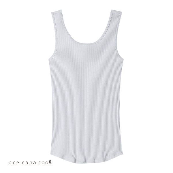 ウンナナクール une nana cool 綿100％生地使用 リブ編みコットン タンクトップ インナー