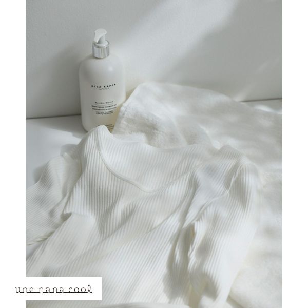 ウンナナクール une nana cool 綿100％生地使用 リブ編みコットン 長袖 トップス インナー