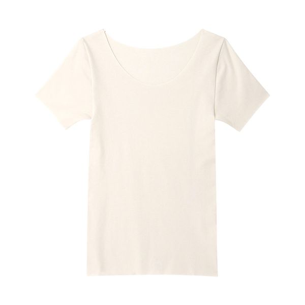 ウンナナクール une nana cool 半袖シャツ フリーカッティングでひびきにくい 吸湿発熱でぽかぽか 3分袖 トップス インナー