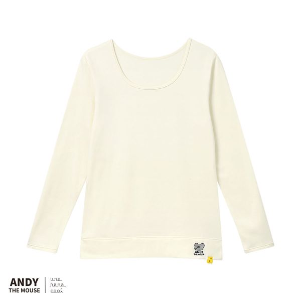 ウンナナクール une nana cool MADE WITH ねずみのANDY 裏起毛あったかシャツ 長袖 トップス インナー