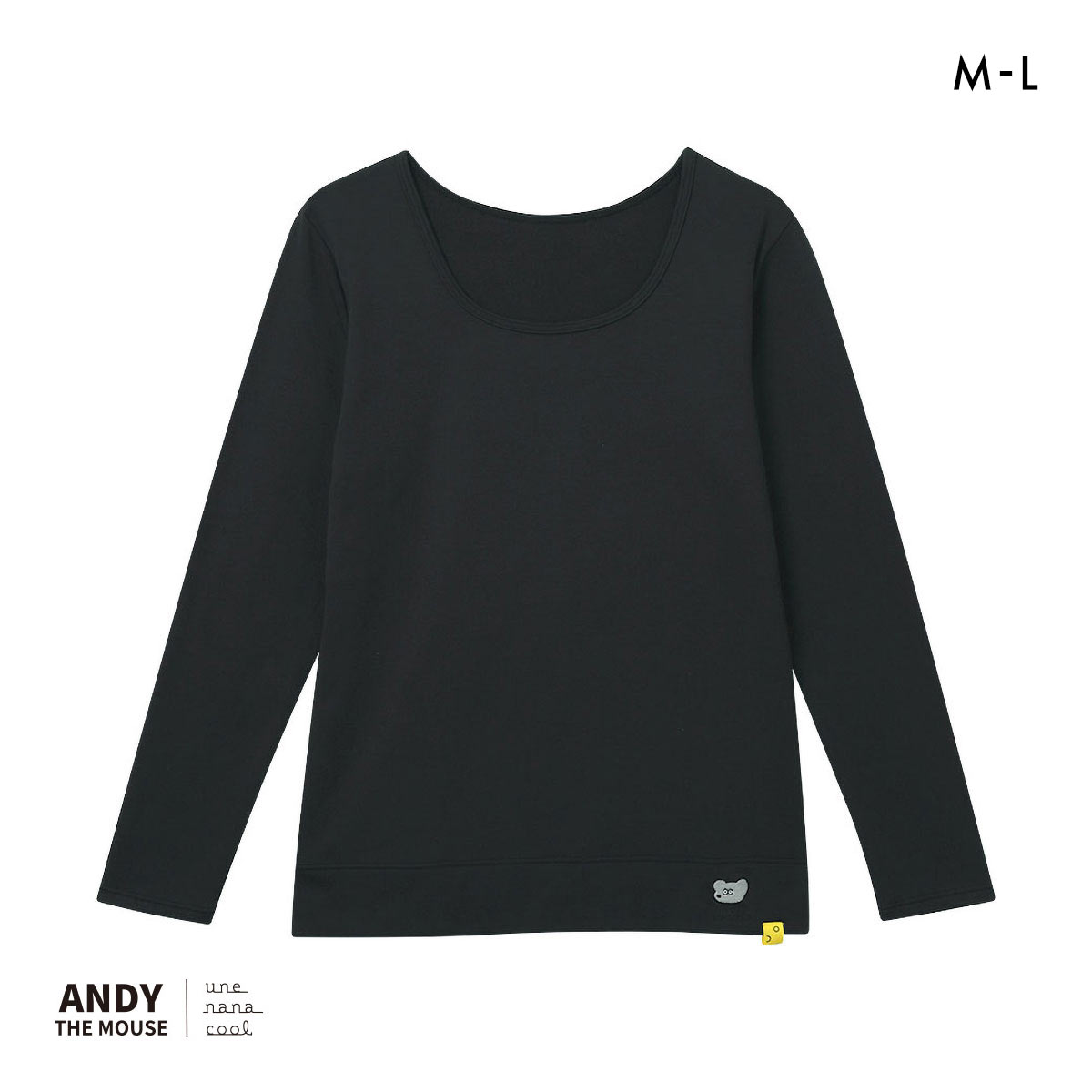 ウンナナクール une nana cool MADE WITH ねずみのANDY 裏起毛あったかシャツ 長袖 トップス インナー