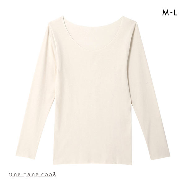 ウンナナクール une nana cool 長袖シャツ フリーカッティングでひびきにくい 吸湿発熱でぽかぽか 長袖 トップス インナー
