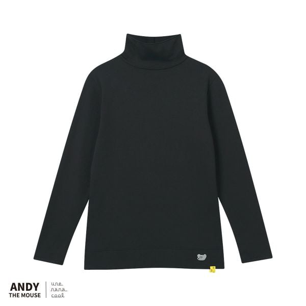 ウンナナクール une nana cool MADE WITH ねずみのANDY 裏起毛あったかタートルネックシャツ 長袖 トップス インナー