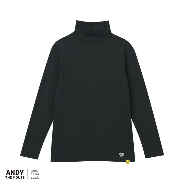 ウンナナクール une nana cool MADE WITH ねずみのANDY 裏起毛あったかタートルネックシャツ 長袖 トップス インナー