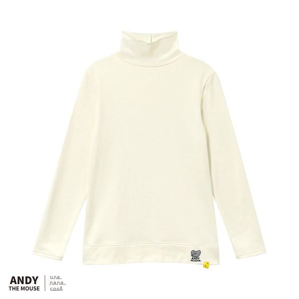 ウンナナクール une nana cool MADE WITH ねずみのANDY 裏起毛あったかタートルネックシャツ 長袖 トップス インナー