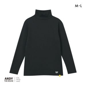ウンナナクール une nana cool MADE WITH ねずみのANDY 裏起毛あったかタートルネックシャツ 長袖 トップス インナー
