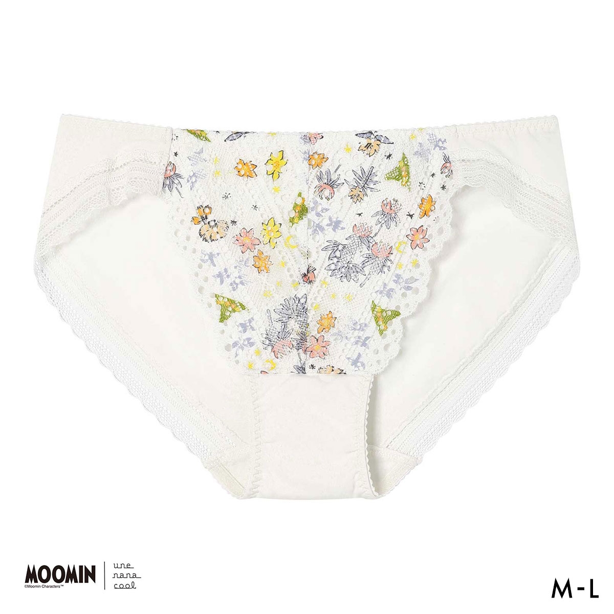 ウンナナクール MOOMIN × une nana cool 364 レース リニューアル ショーツ スタンダード ムーミン ショーツ 単品(IV-アイボリー-M)