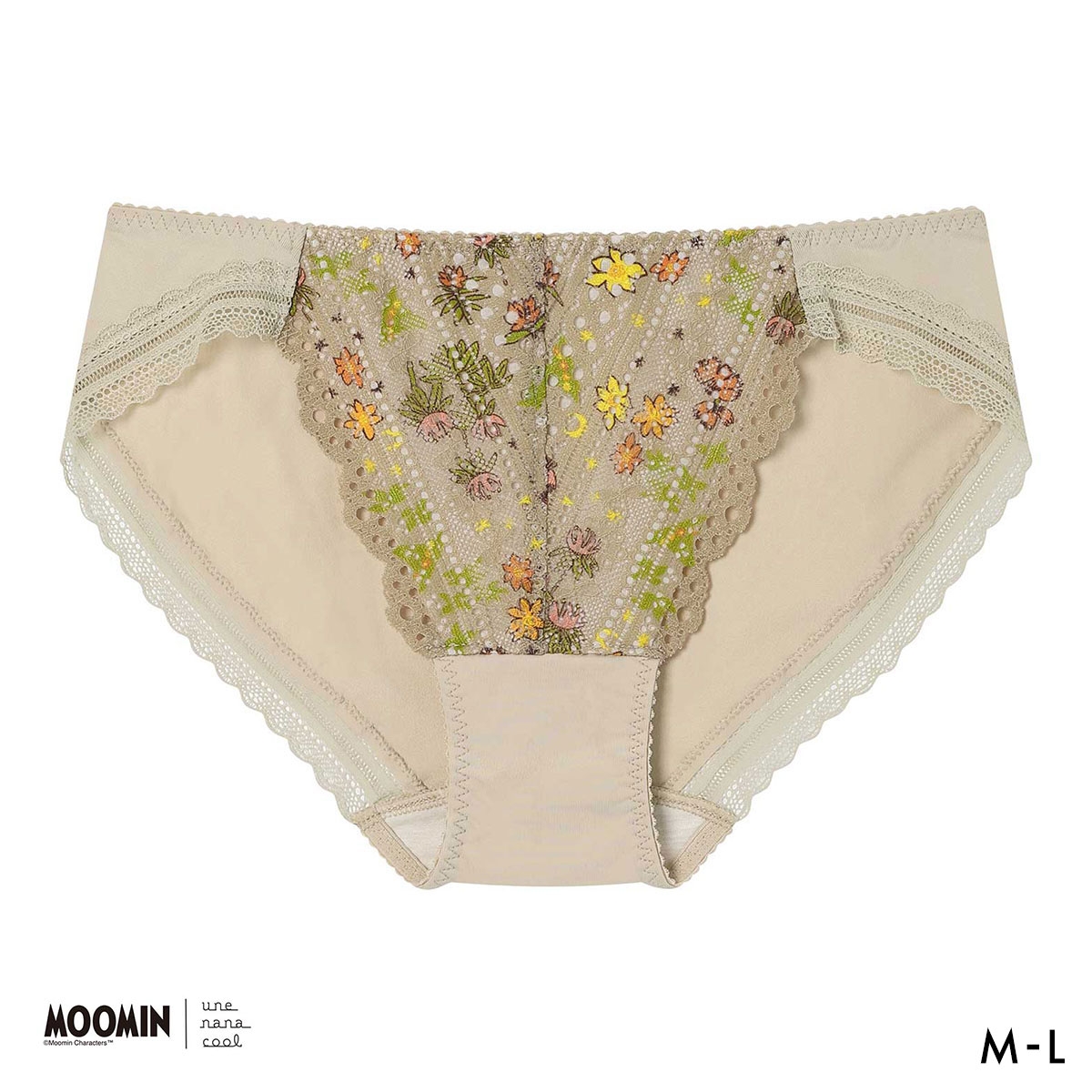 ウンナナクール MOOMIN × une nana cool 364 レース リニューアル ショーツ スタンダード ムーミン ショーツ 単品(LBR-薄ブラウン-M)