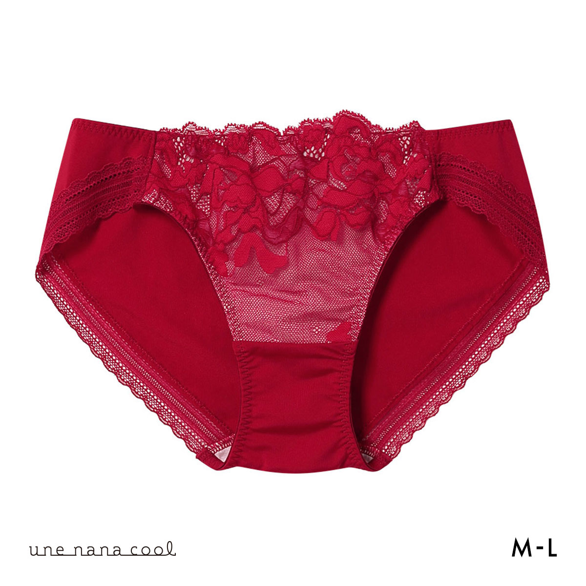 ウンナナクール リボンブラレース ショーツ une nana cool(RE-レッド-M)