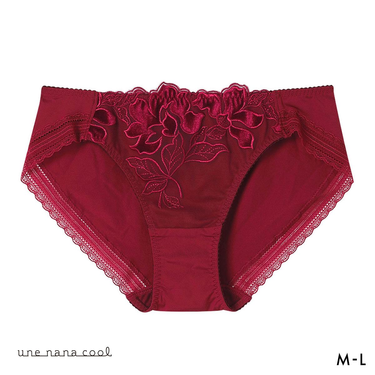 ウンナナクール ベロアのレースが特別感を演出 クリスマス ショーツ une nana cool(EN-エンジ-M)