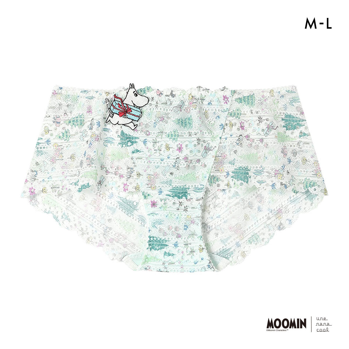 ウンナナクール MOOMIN × une nana cool 364 レース 総レースショーツ スタンダード ムーミン ショーツ(IV-アイボリー-M)