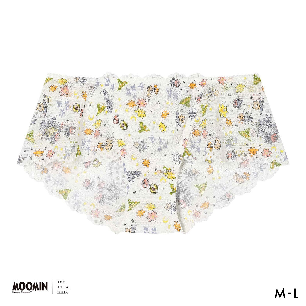 ウンナナクール MOOMIN × une nana cool 364 レース リニューアル 総レースショーツ スタンダード ムーミン ショーツ(IV-アイボリー-M)