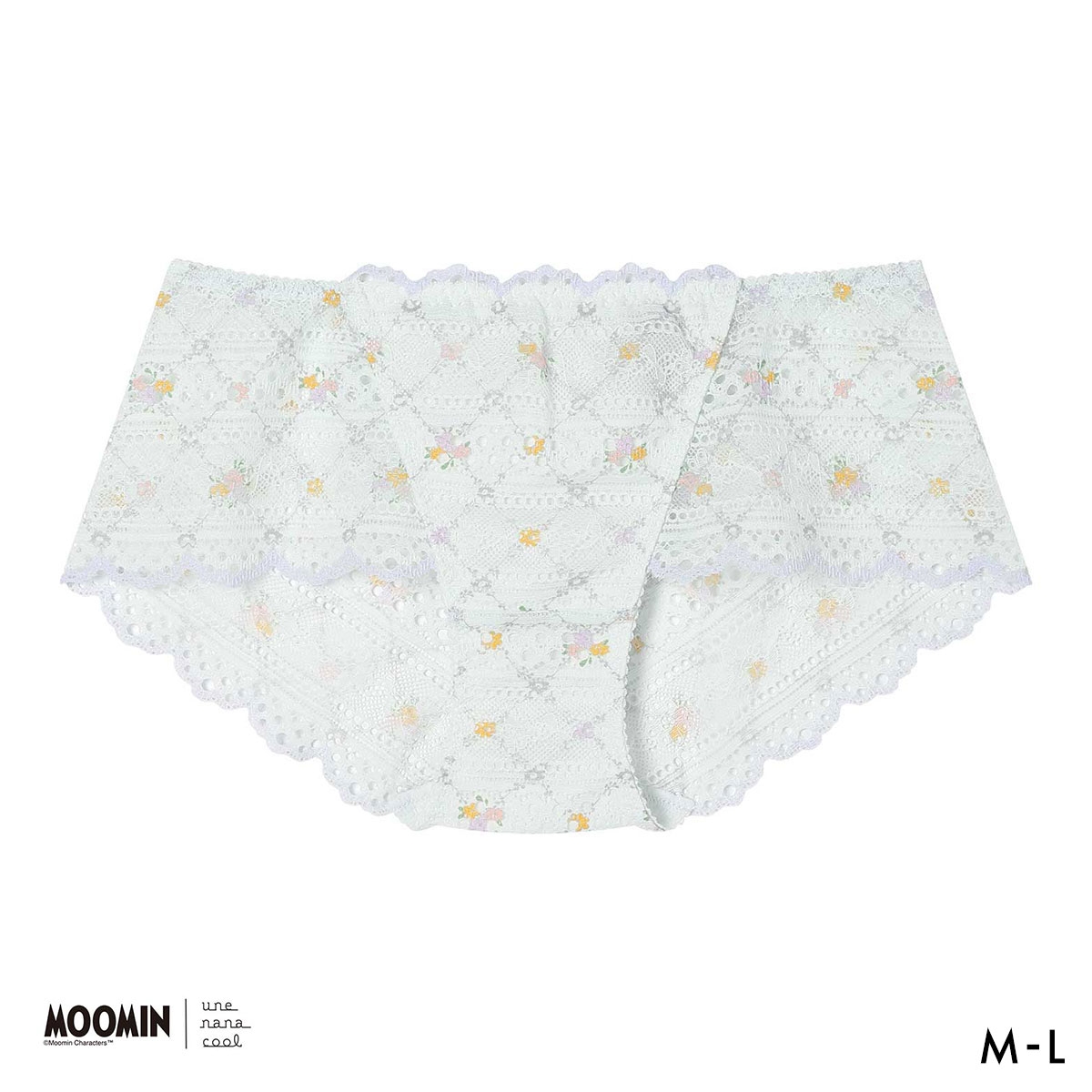 ウンナナクール MOOMIN × une nana cool 364 レース リニューアル 総レースショーツ スタンダード ムーミン ショーツ(SX-サックス-M)