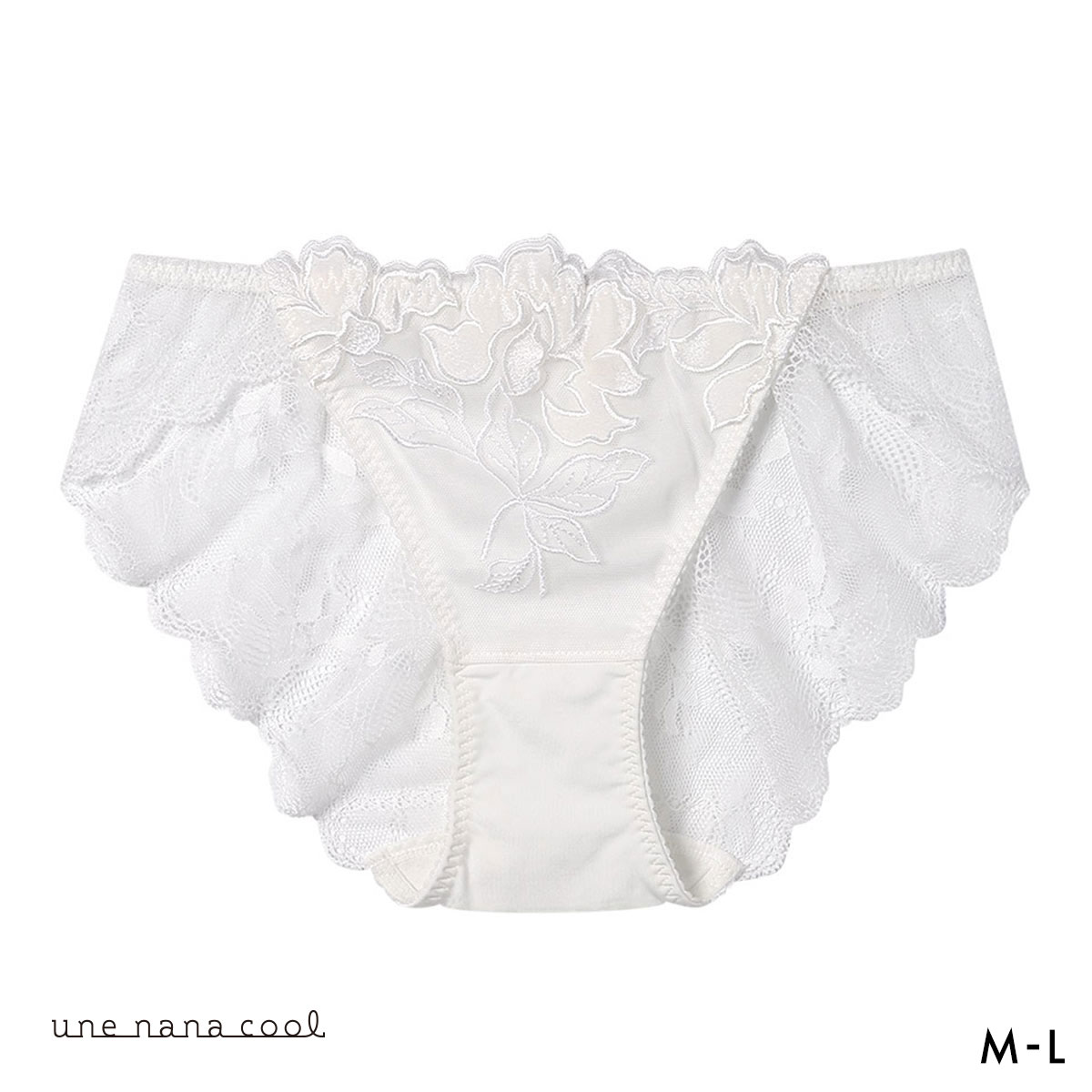 ウンナナクール ベロアのレースが特別感を演出 クリスマス レースショーツ バックレース une nana cool(IV-アイボリー-M)