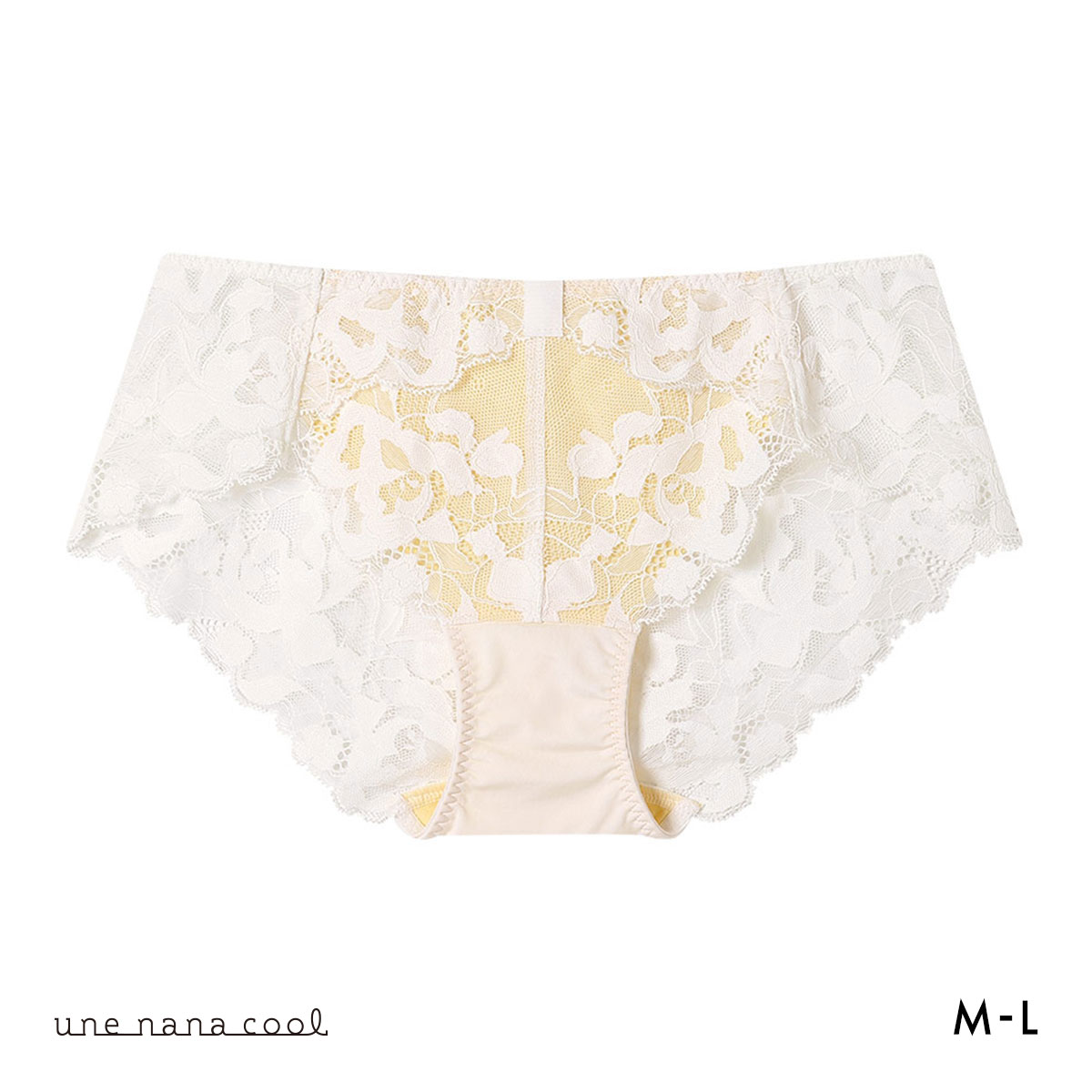 ウンナナクール リボンブラレース バックレース ショーツ une nana cool(IV-アイボリー-M)