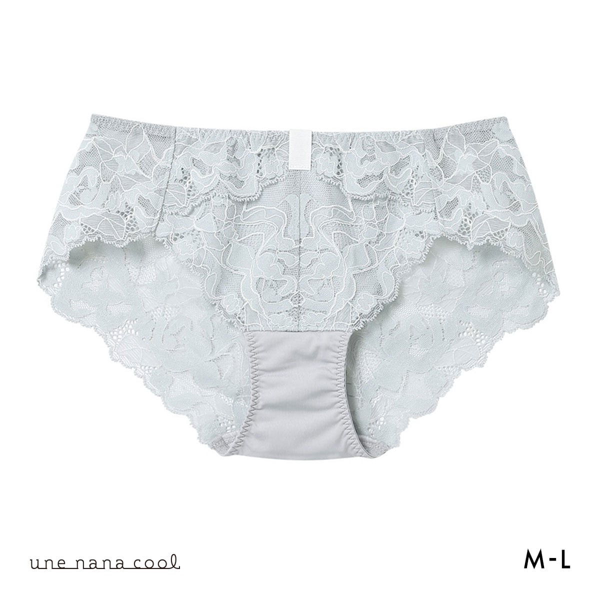 ウンナナクール リボンブラレース バックレース ショーツ une nana cool(GY-グレー-M)