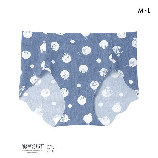 ウンナナクール PEANUTS × une nana cool スヌーピー 綿混 フラット仕上げ ショーツ une nana cool
