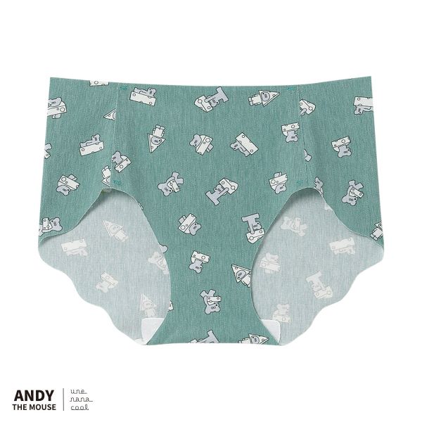 ウンナナクール MADE WITH ねずみのANDY 綿混 フラット仕上げ ショーツ une nana cool