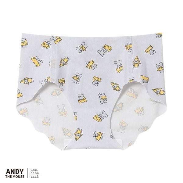 ウンナナクール MADE WITH ねずみのANDY 綿混 フラット仕上げ ショーツ une nana cool