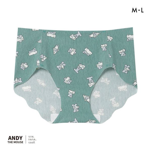 ウンナナクール MADE WITH ねずみのANDY 綿混 フラット仕上げ ショーツ une nana cool