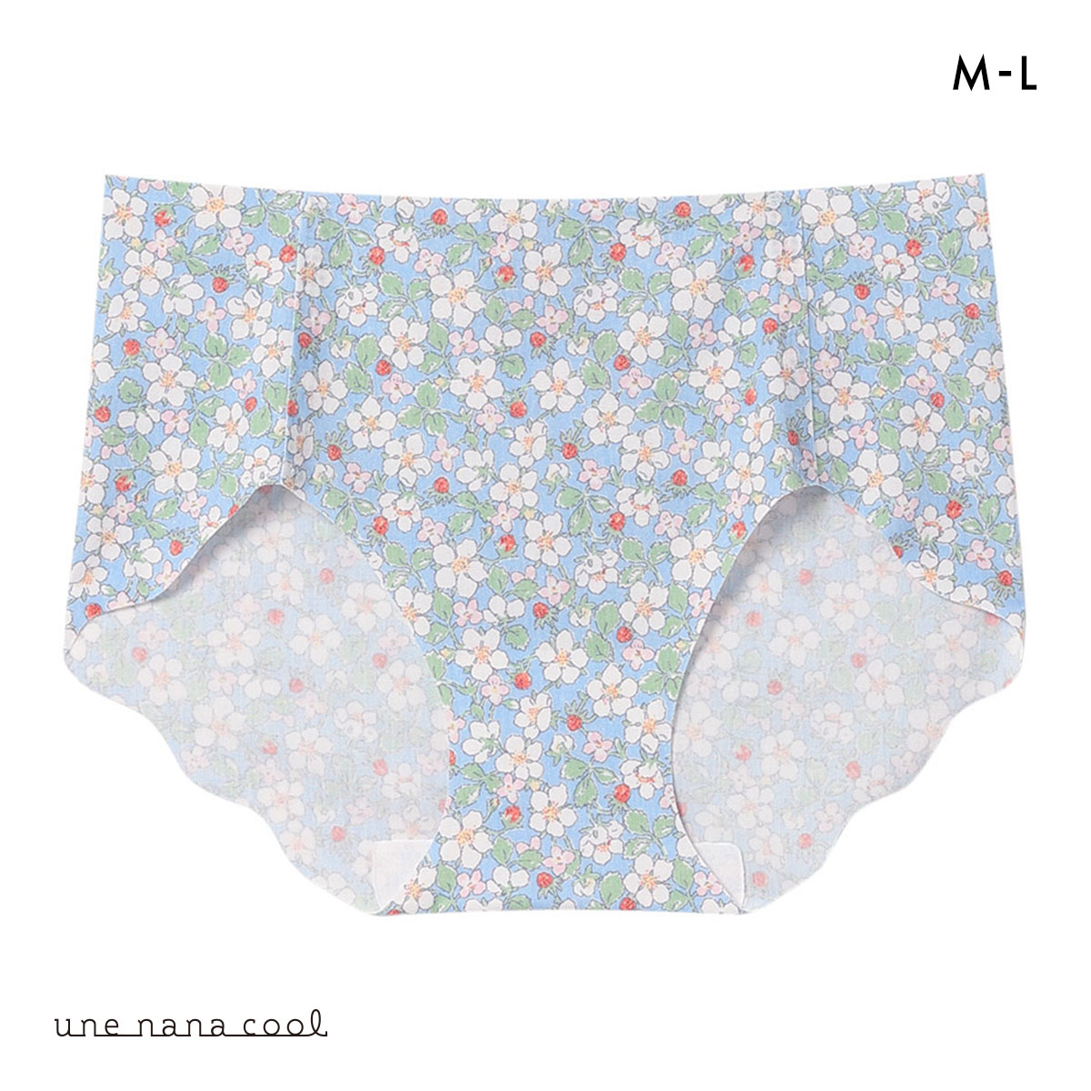 ウンナナクール MADE WITH LIBERTY FABRIC 綿混 フラット仕上げ ショーツ une nana cool(BU-ブルー-M)