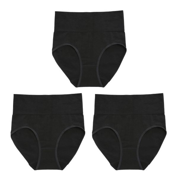 綿混 3枚セット すっぽりショーツ スタンダード 一体成型 深め ハイウエスト 大きいサイズ ゆったり Ｍ Ｌ LL