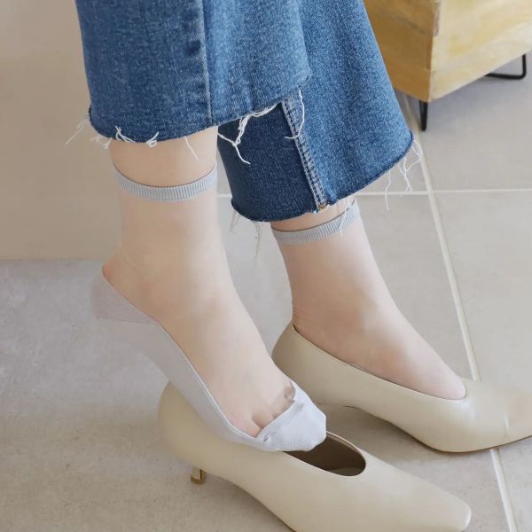 タビオ 素足風に履けて脱げない靴下 チュールソックス シアー 足底綿混 レディース 日本製 Tabio