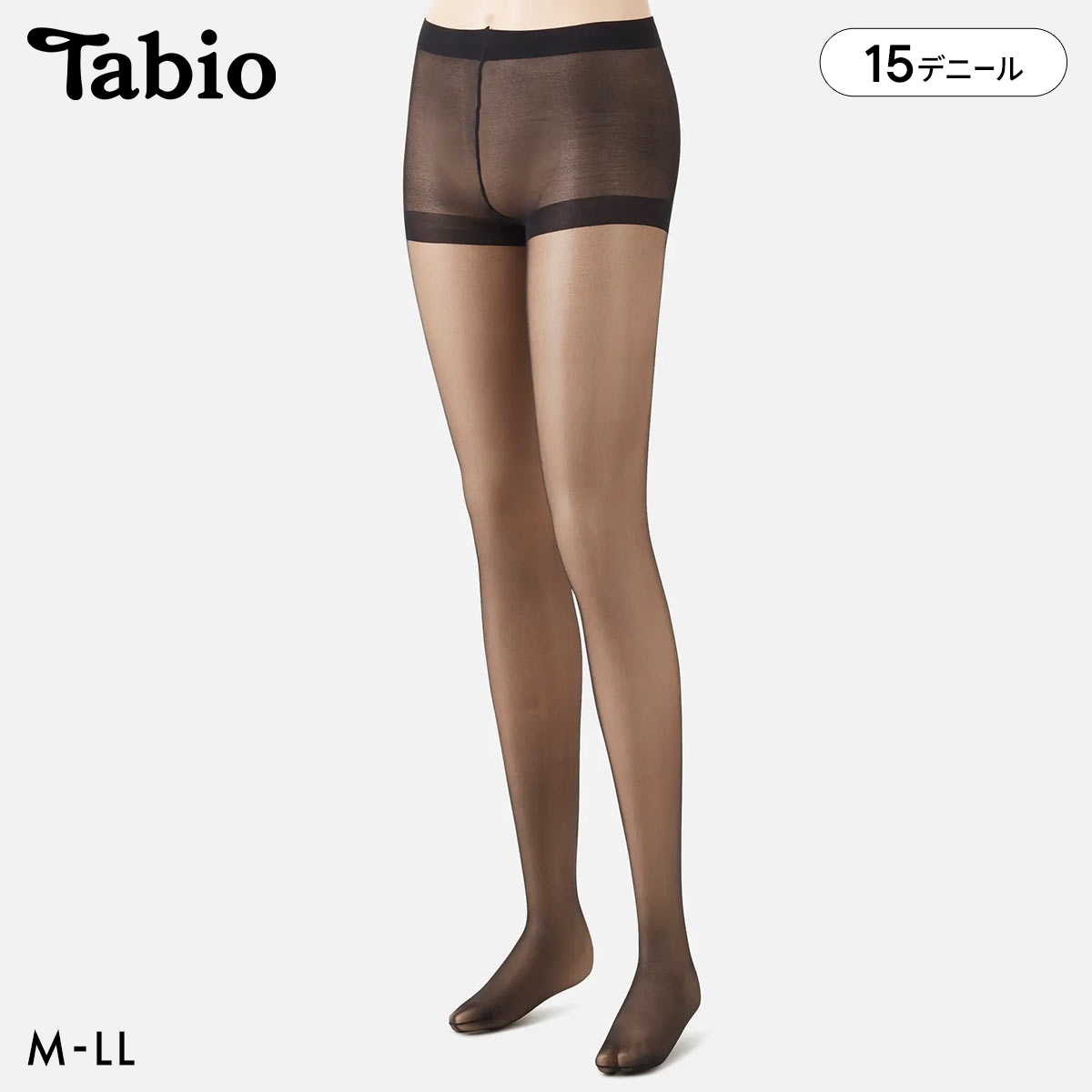 タビオ 【伝線しにくい】 ひとつ上の透明感ストッキング M-L L-LL 日本製 Tabio(BK-ブラック-M-L)