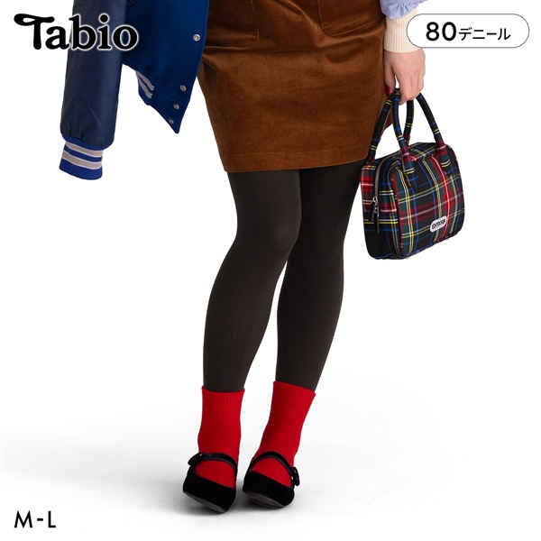 タビオ 【透けない、安心の定番】 80デニール プレミアムタイツ M-L なめらか レディース 日本製 Tabio